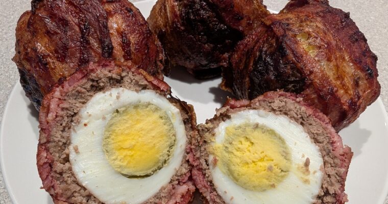 Bacon-Wrapped Scotch Eggs - Beyond Vegan Bites - From Plants to Protein